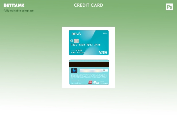 Модерен стил на Аргентина BBVA банка Visa дебитна картичка шаблон